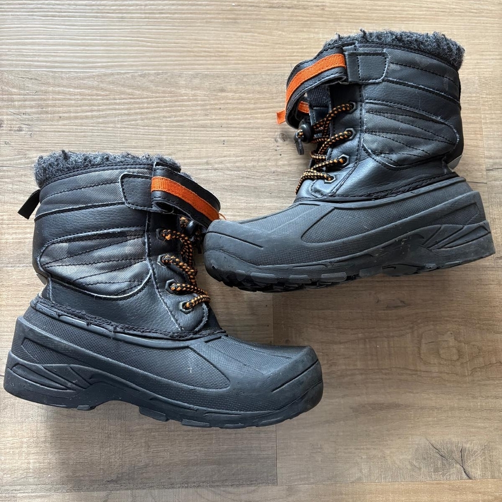 Kids Black Winter Snow Boots